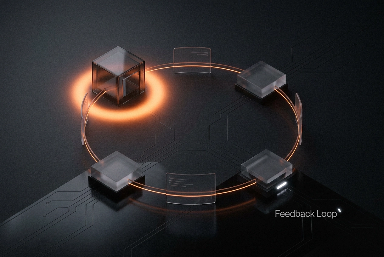 Professional header image for educational tutorial: What Is a Feedback Loop? The Core Idea Behind Every Contr...